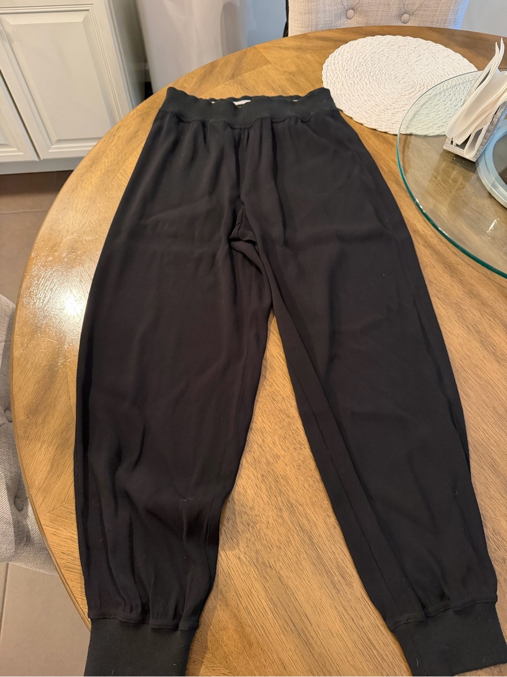 Nicole Miller Black Track Jogger Pants